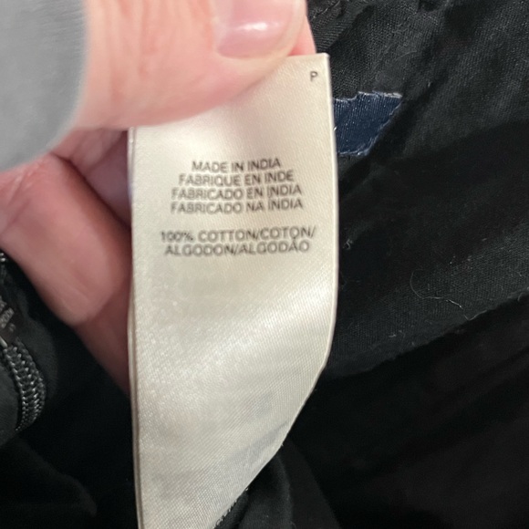 French Connection Strapless Dress Size 6 (US 2) Black Blue Beaded 100% Cotton - Picture 9 of 9